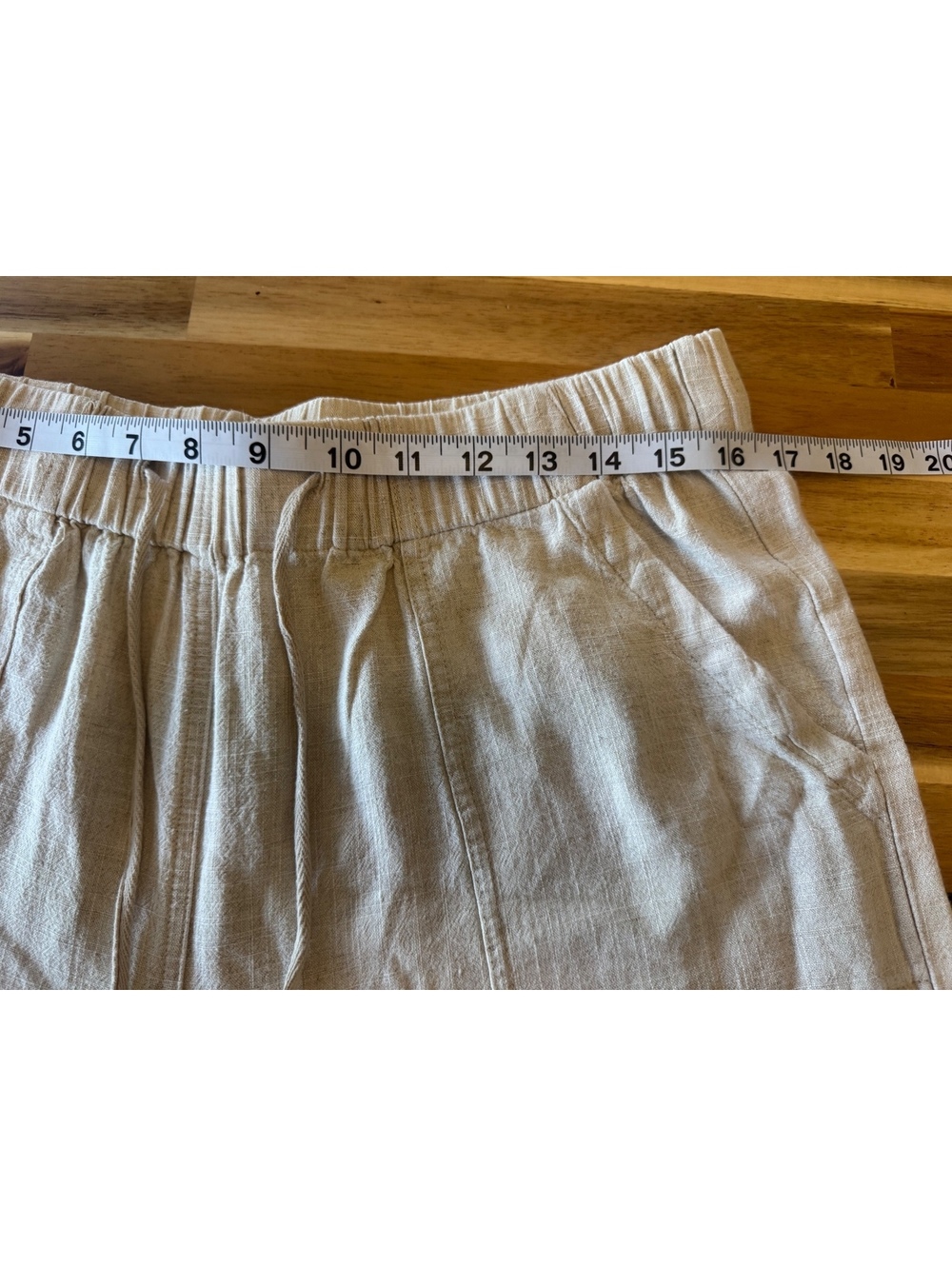 Thread & Supply Women’s XL Linen Blend Wide Leg Pants Natural Beige Frayed Hem - Picture 5 of 9